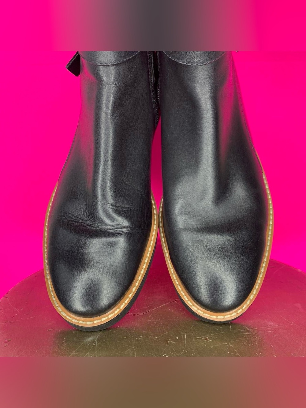 Naturalizer Aster Black Leather Wrap Buckle Strap Platform Ankle Boot US 9 UK 7 - Picture 3 of 7